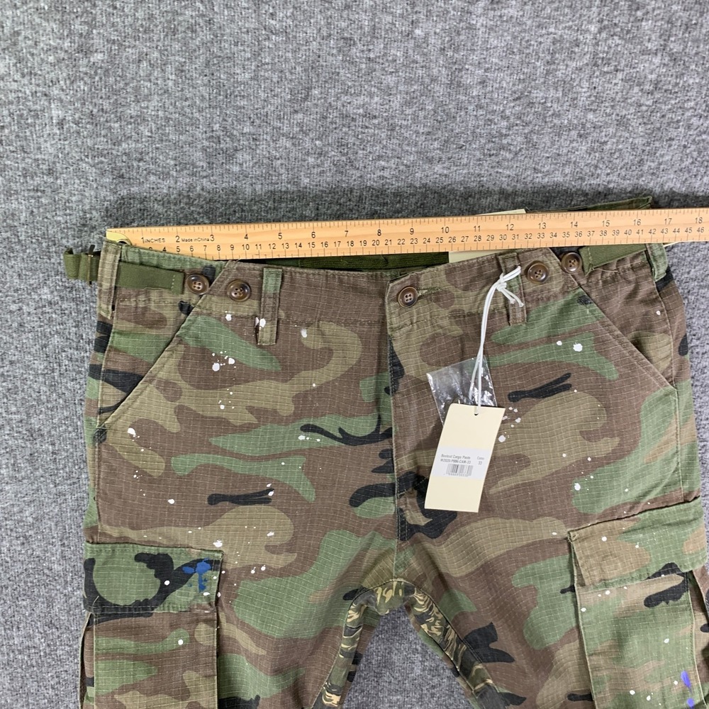 MNML Bootcut Camo Pants Men 33x35 Streetwear Fashion Paint Splatter Grunge NEW - Picture 5 of 11
